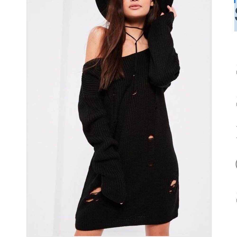 Missguided Ripped Sweater dress